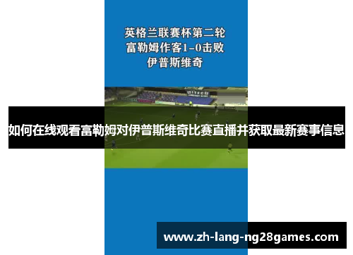 如何在线观看富勒姆对伊普斯维奇比赛直播并获取最新赛事信息 如何在线观看富勒姆对伊普斯维奇比赛直播并获取最新赛事信息
